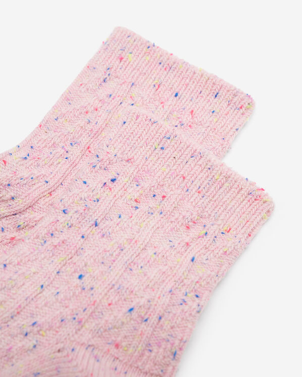 Womens Cotton Cable Ankle Sock