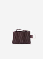 Pochette &agrave; glissi&egrave;re en cuir tiss&eacute;