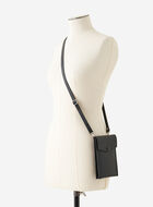 Sac &agrave; bandouli&egrave;re &agrave; goussets lat&eacute;raux en accord&eacute;on pour t&eacute;l&eacute;phone en cuir Cervino