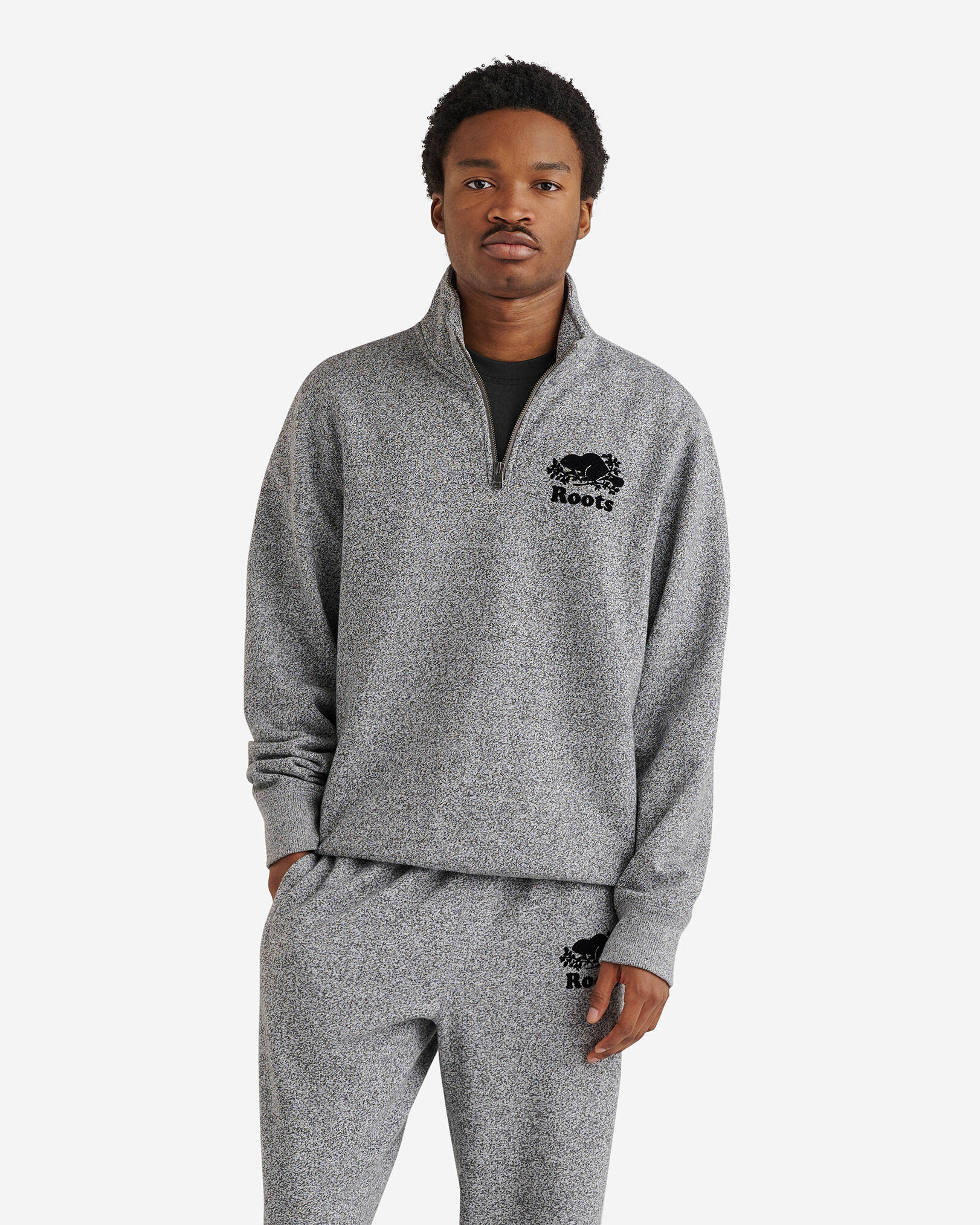Half zip sweater deals roots