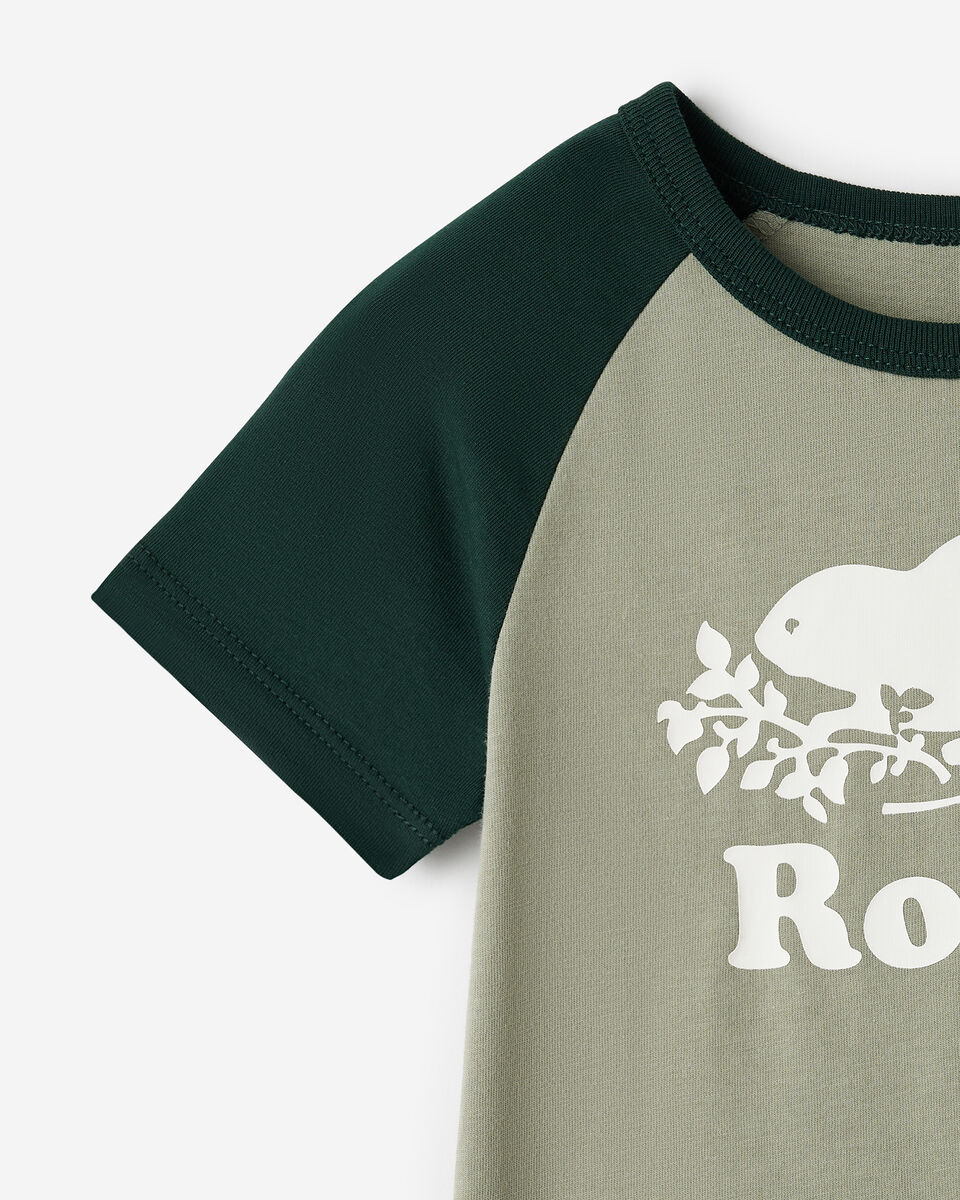 Combinaison style baseball à manches courtes en coton biologique Cooper pour bébés