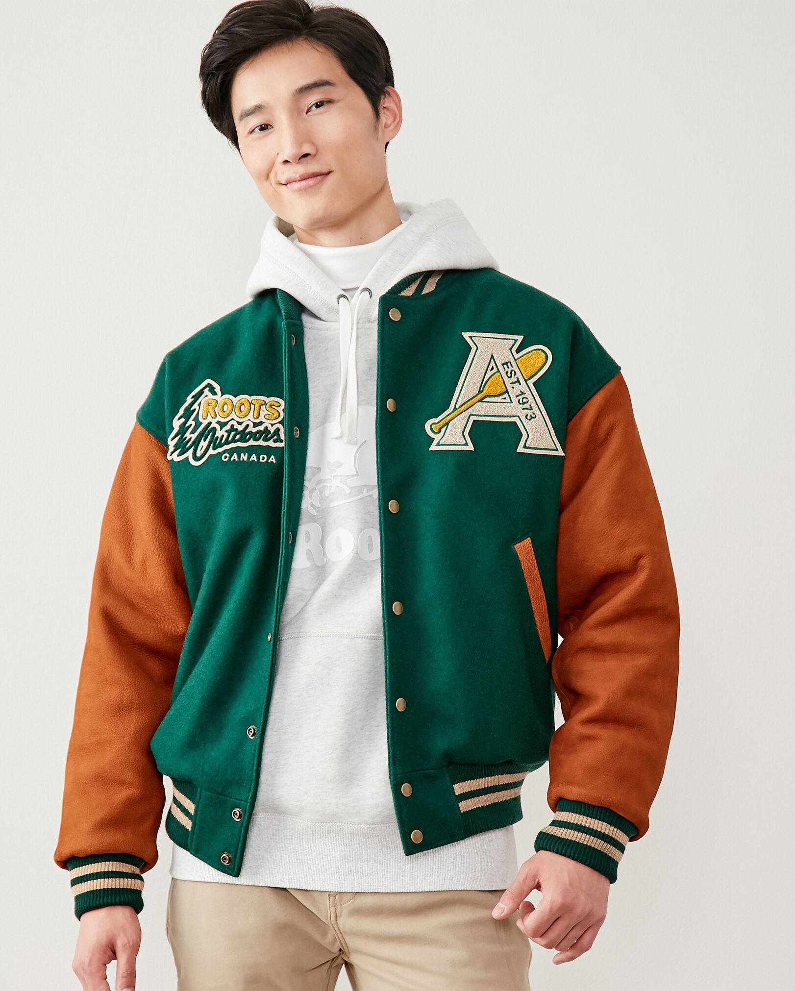 Roots canada varsity jacket on sale