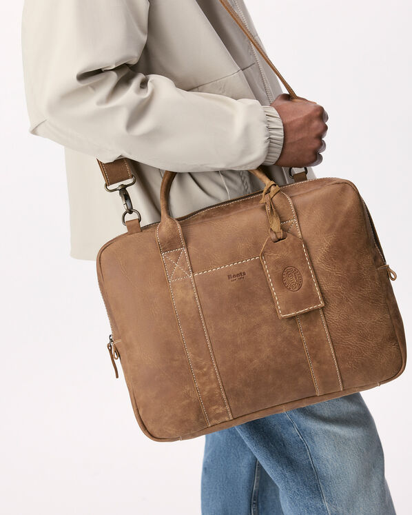 Sac &agrave; ordinateur Wellington en cuir Tribe