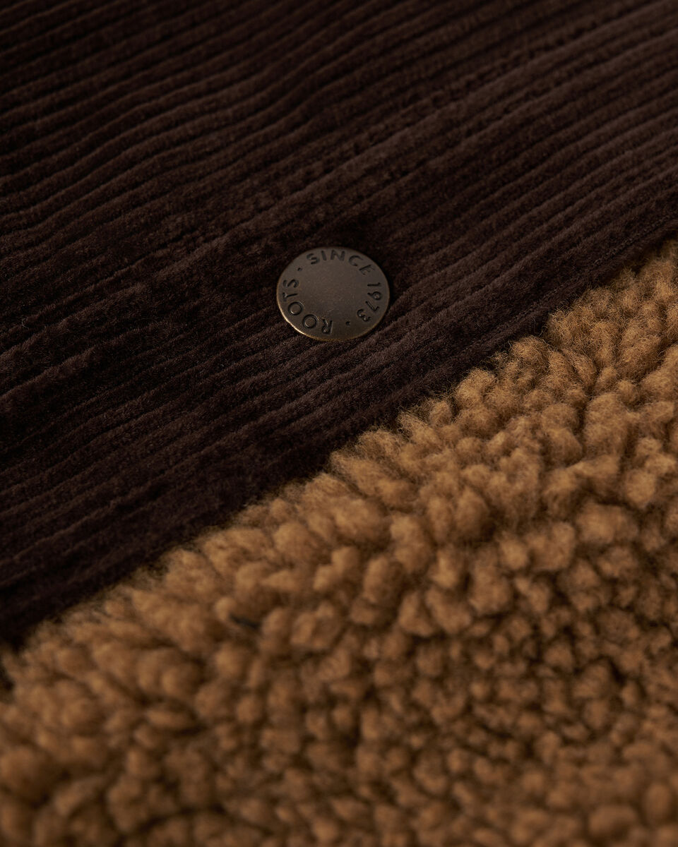 Manteau en velours c&ocirc;tel&eacute; et mouton molletonn&eacute;