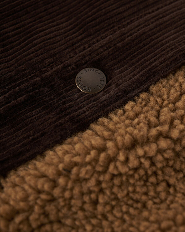 Manteau en velours c&ocirc;tel&eacute; et mouton molletonn&eacute;