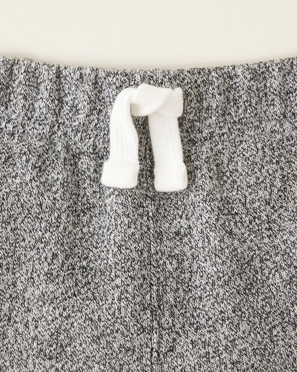 Pantalon ajusté à cheville côtelée en molleton de coton bio pour toutes-petites