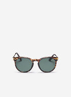 Womens Plastic Round With Metal Temple Arms Sunglasses