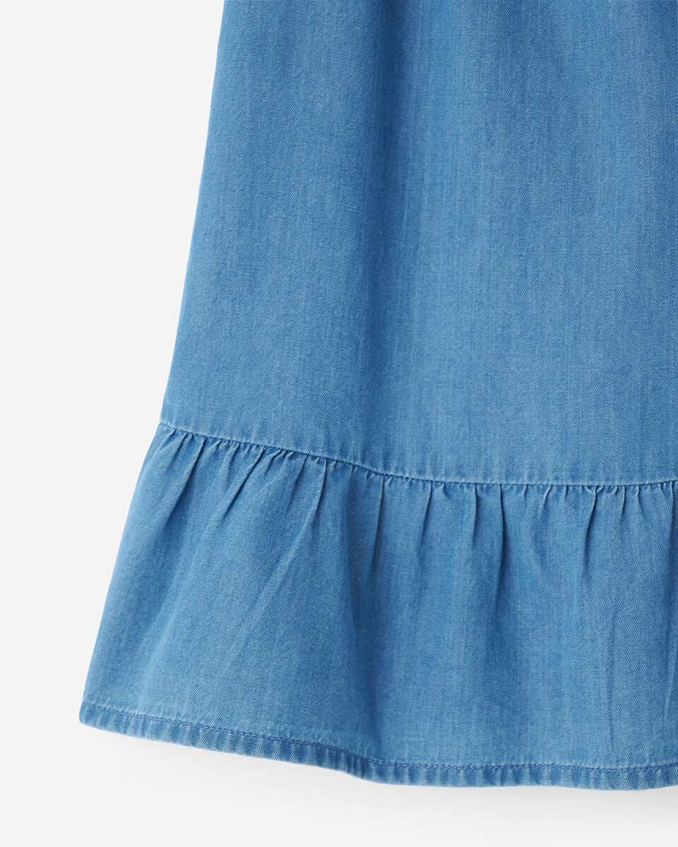 Toddler Girls Chambray Ruffle Dress
