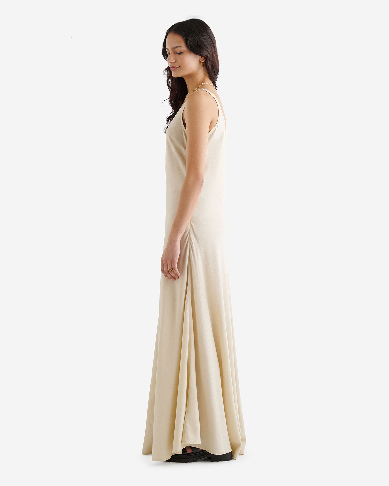 Beige v neck dress cheap