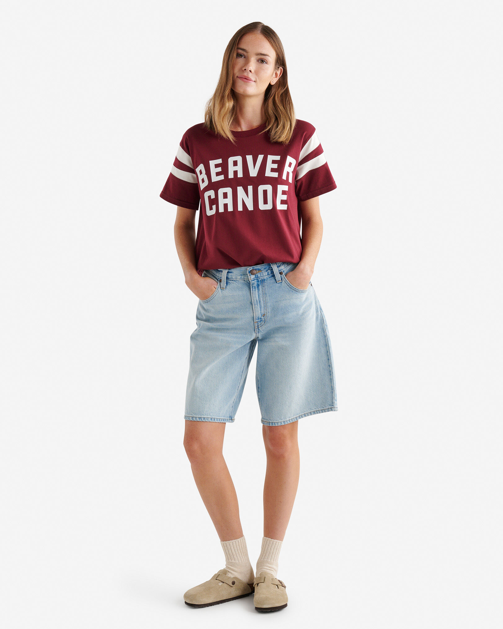 Womens Beaver Canoe Colour Block T-Shirt