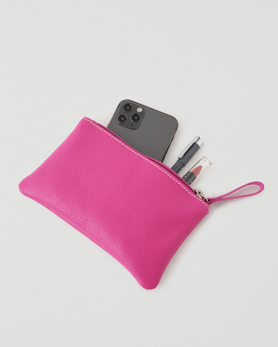 Pochette moyenne à glissière en cuir Cervino