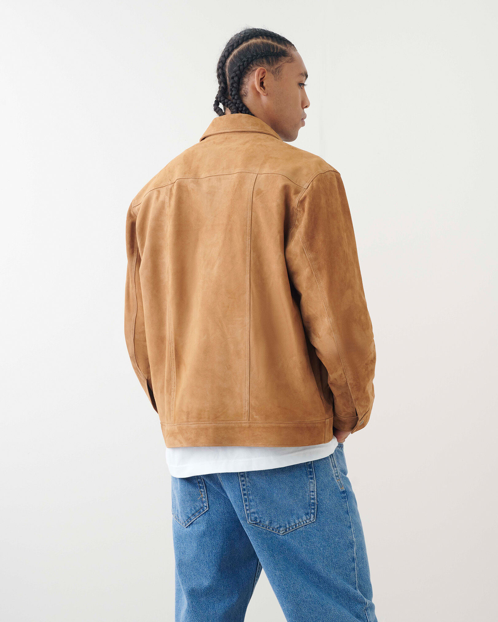 Suede & leather top