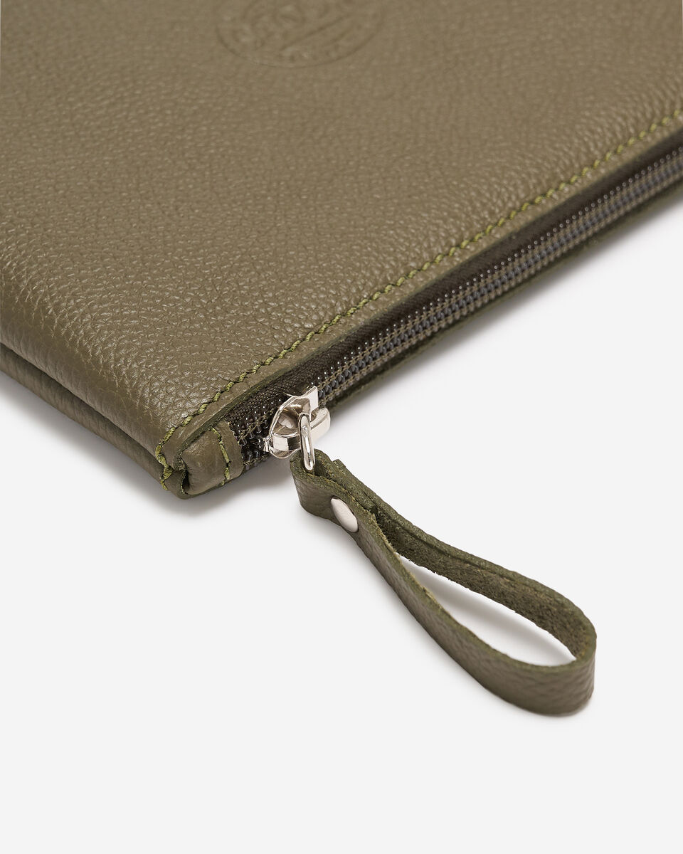 Grande pochette à glissière en cuir Cervino