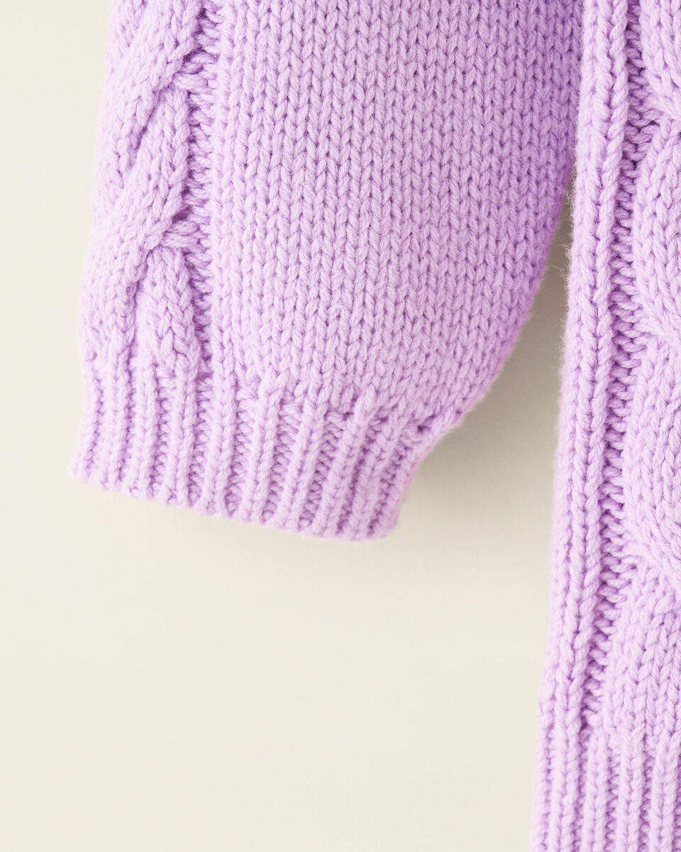 Toddler Girls Cable V-Neck Sweater Dress