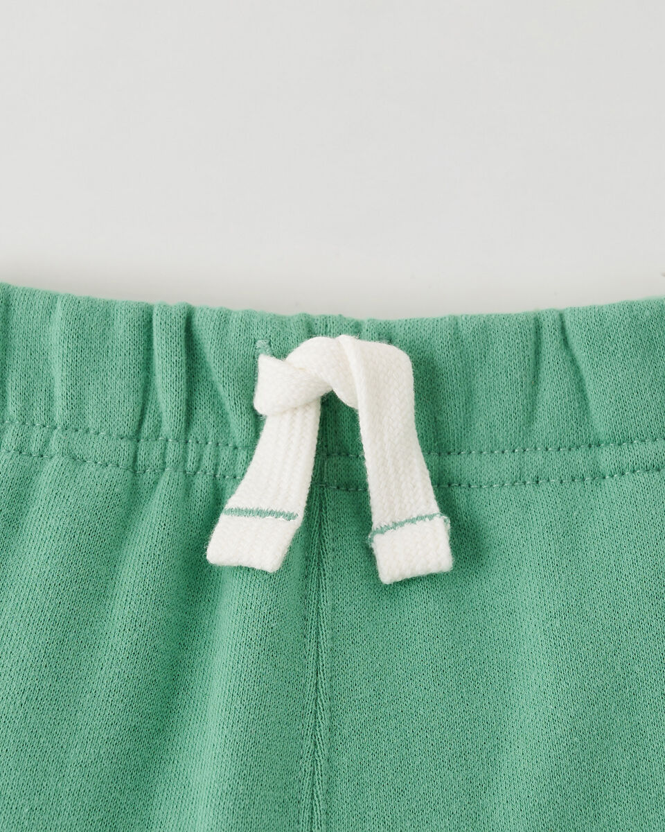 Pantalon ajusté à cheville côtelée en molleton de coton bio pour tout-petits