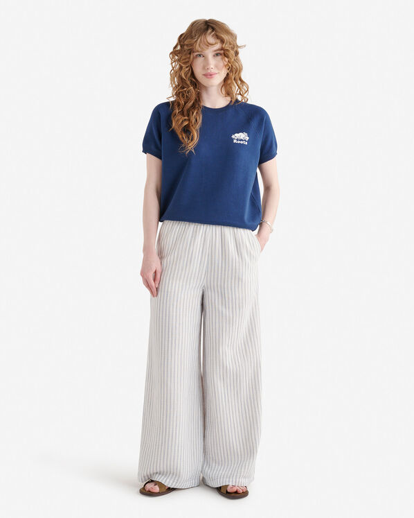 Chandail à col à glissière et manches courtes en coton bio Cooper