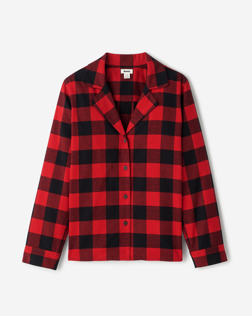 Chemise de pyjama &agrave; carreaux pour femme