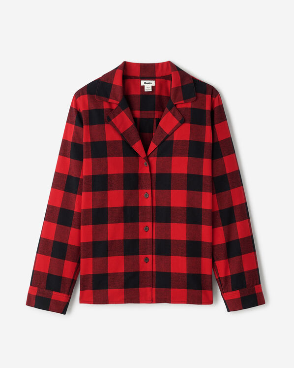 Chemise de pyjama &agrave; carreaux pour femme