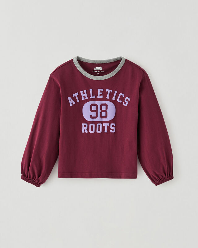 Roots Toddler Girls Athletics Club Blouson T-Shirt. 1