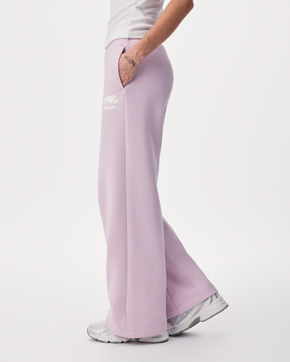 Pantalon molletonn&eacute; en coton biologique &agrave; jambe large Cooper 