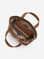 Petit fourre-tout floral en cuir Tribe