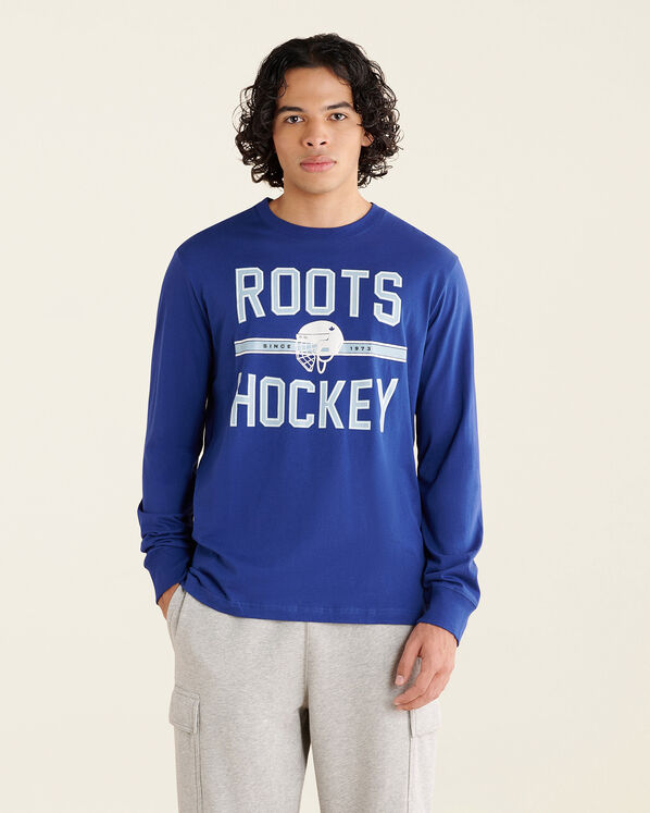 T-shirt à manches longues Hockey rétro pour homme