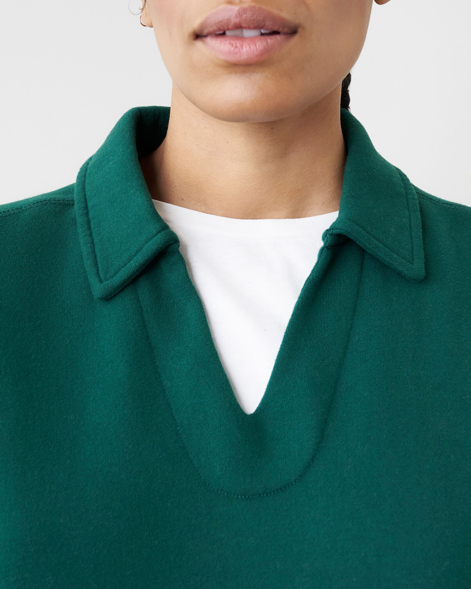 Sweatshirt with hot sale polo collar