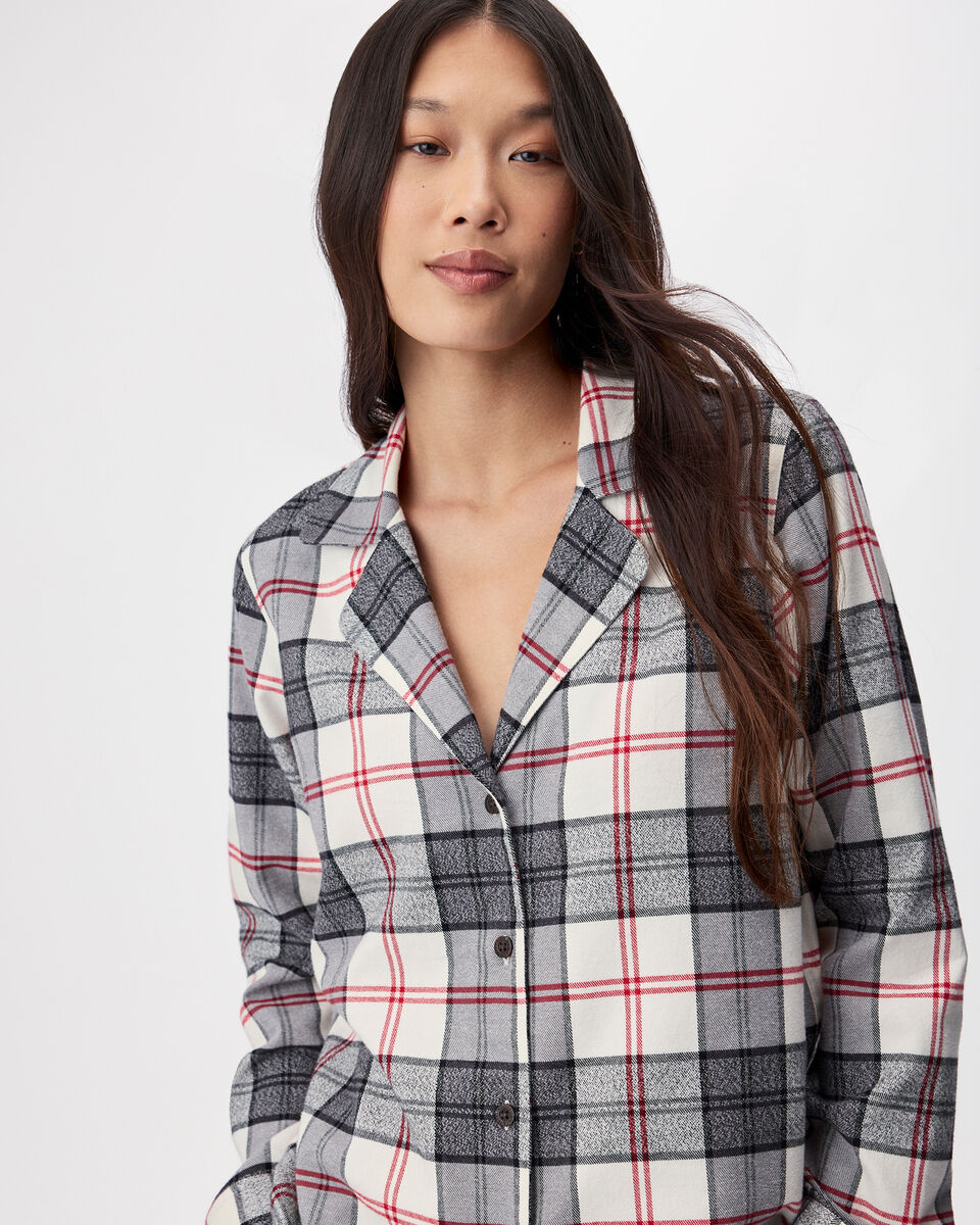 Chemise de pyjama &agrave; carreaux pour femme