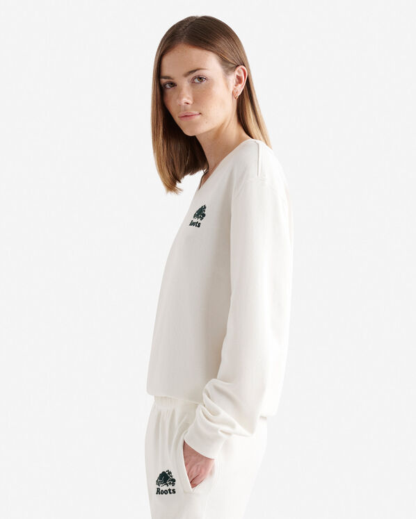 Chandail col en V en molleton de coton bio Cooper