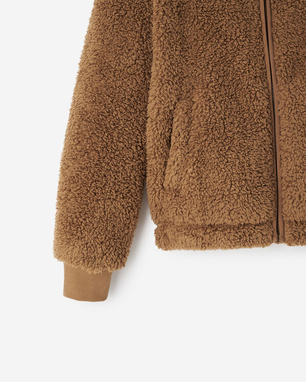 Chandail à capuchon et glissière en molleton style mouton Creekside pour enfants