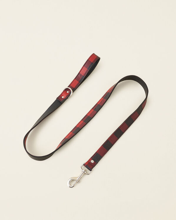 Leather Dog Leash Park Plaid