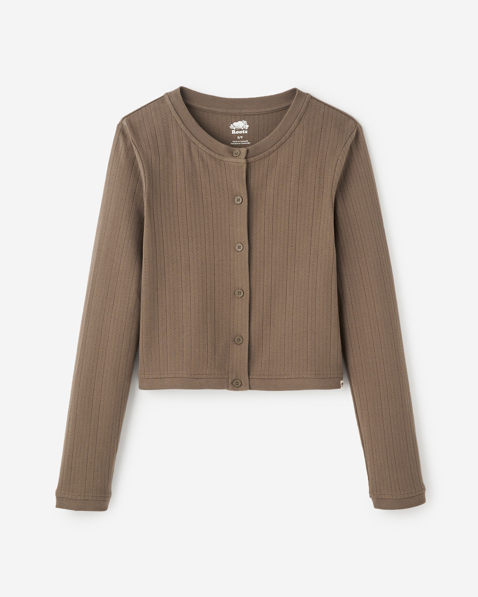 Pointelle discount long cardigan