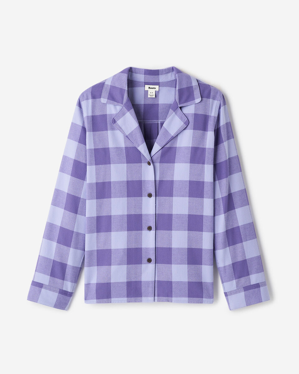 Chemise de pyjama &agrave; carreaux pour femme