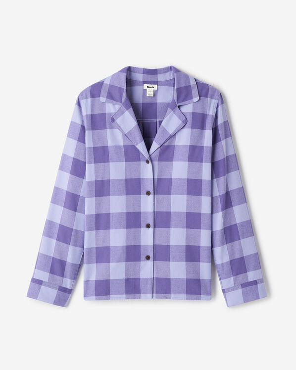 Chemise de pyjama &agrave; carreaux pour femme
