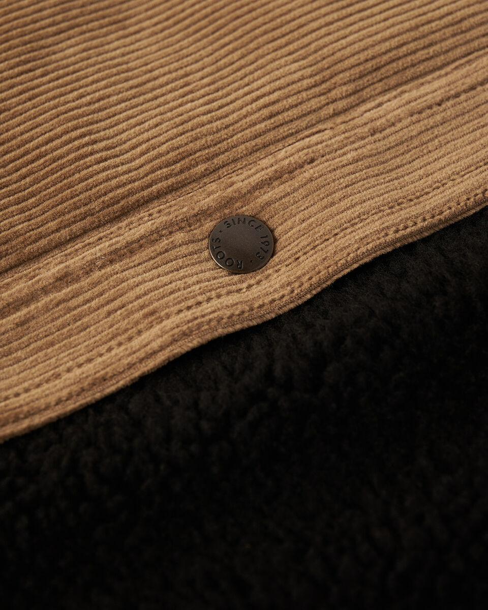 Manteau en velours c&ocirc;tel&eacute; et mouton molletonn&eacute;