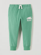 Pantalon ajusté à cheville côtelée en molleton de coton bio pour tout-petits