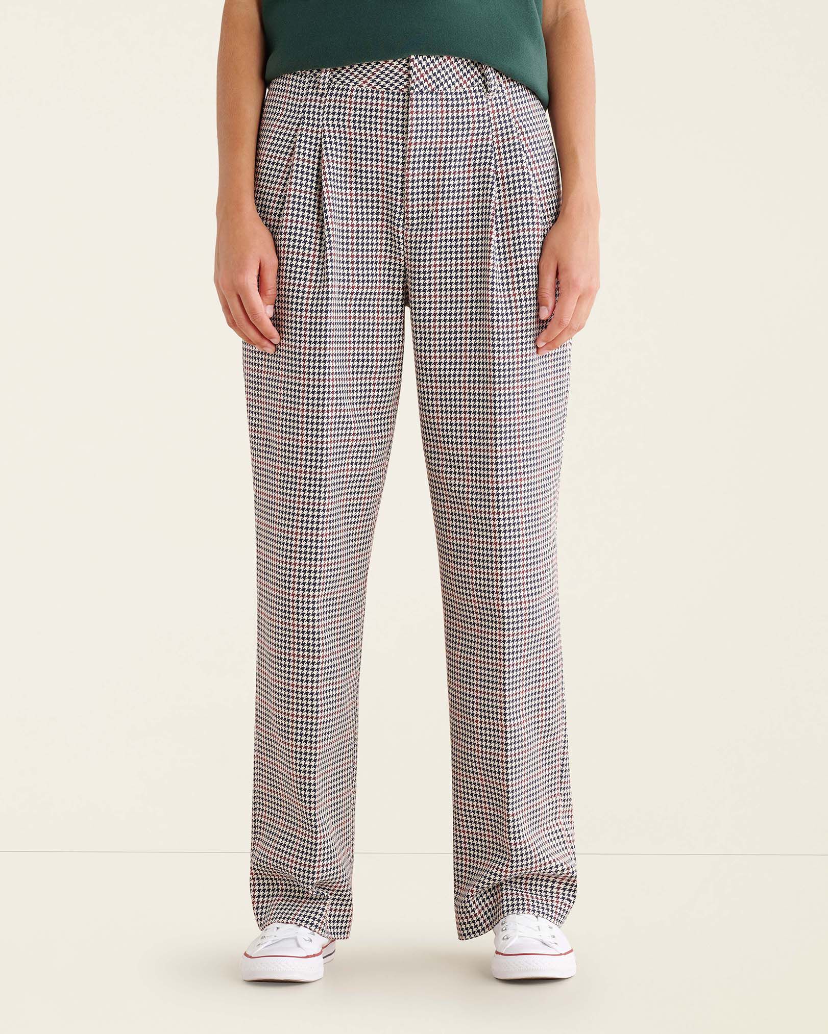 Rossland Check Pleat Trouser Bottoms Pants Roots