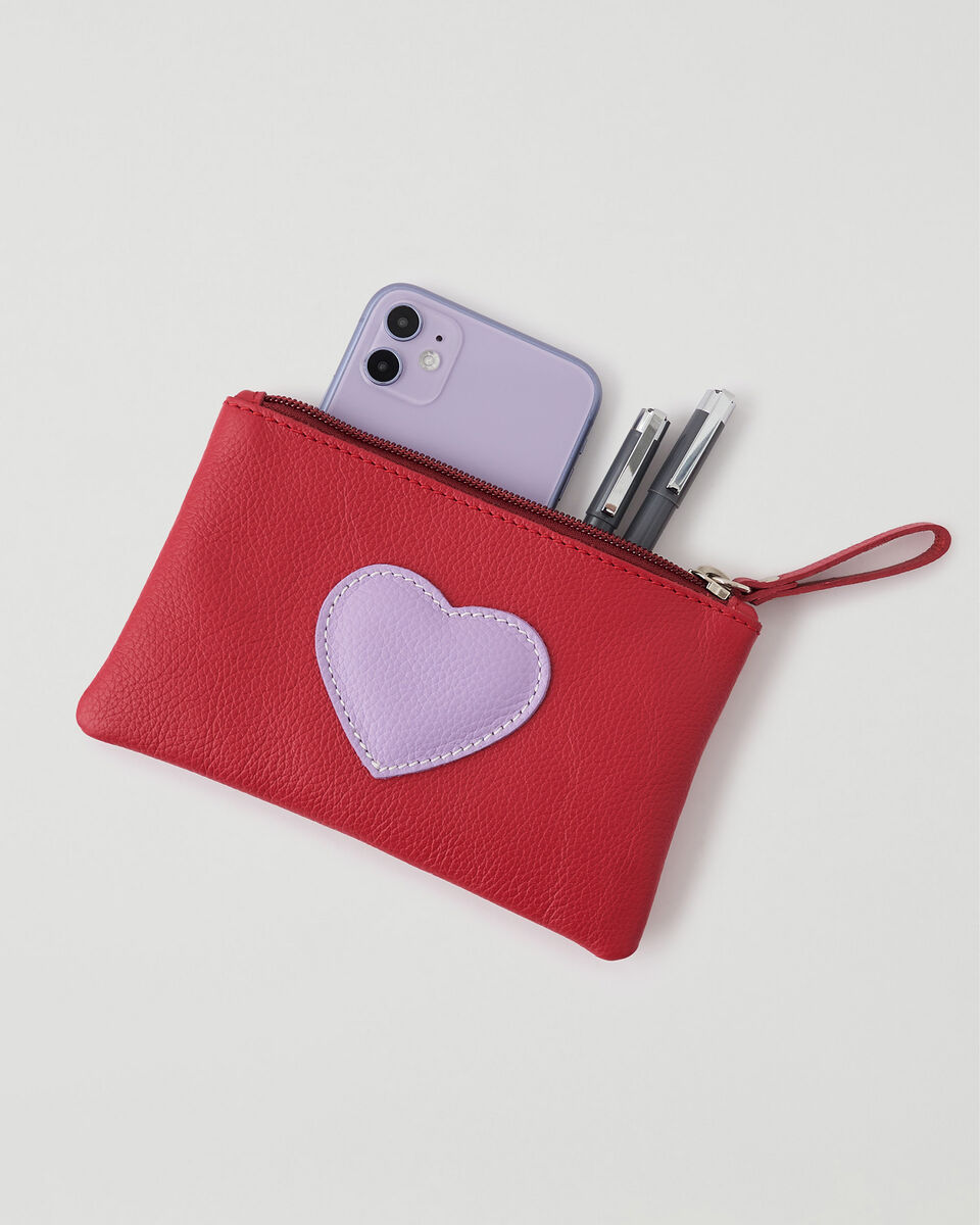 Heart Medium Zip Pouch Cervino