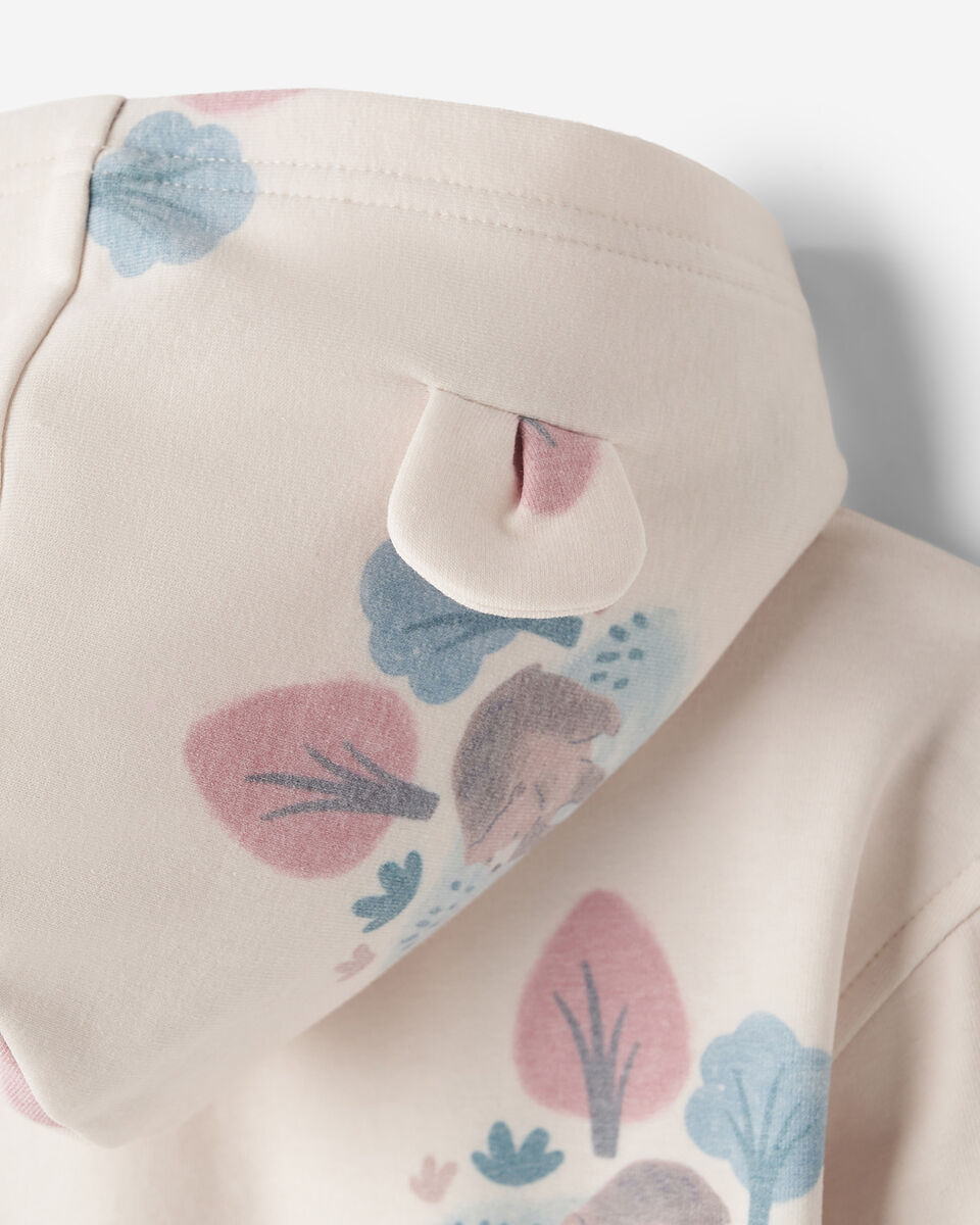 Chandail ourson douillet &agrave; capuchon et glissi&egrave;re pour b&eacute;b&eacute;s