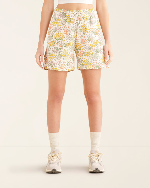 Short décontracté floral en molleton 6 po