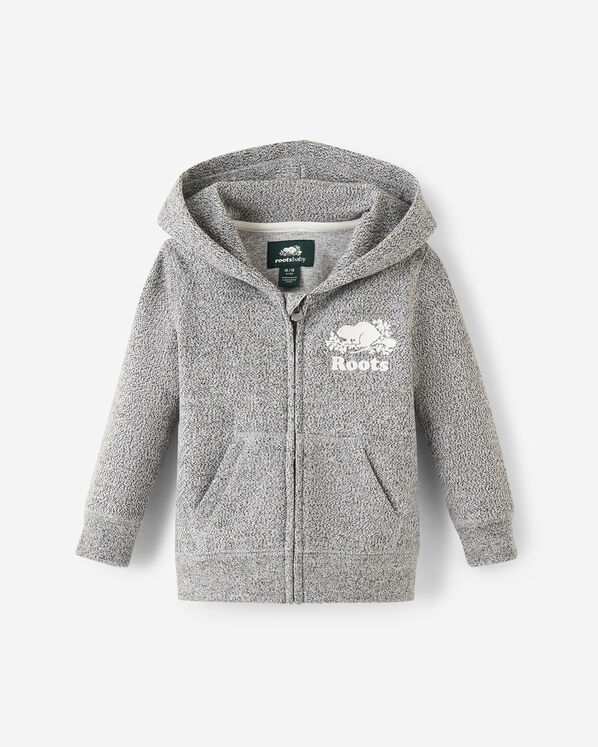 Chandail original à capuchon et glissière en coton bio pour bébés