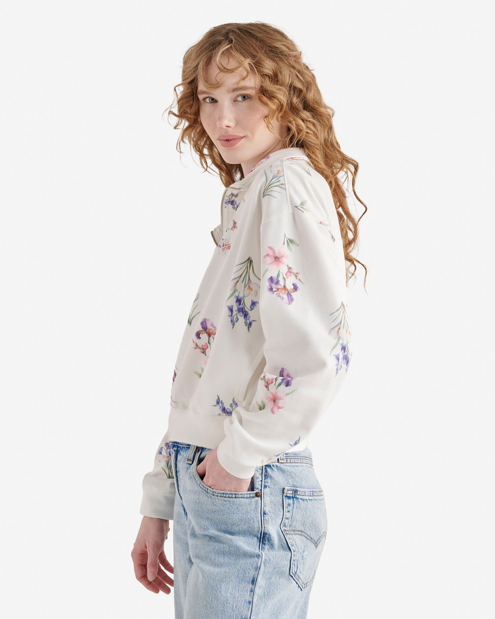 Cooper Floral Half Zip Stein
