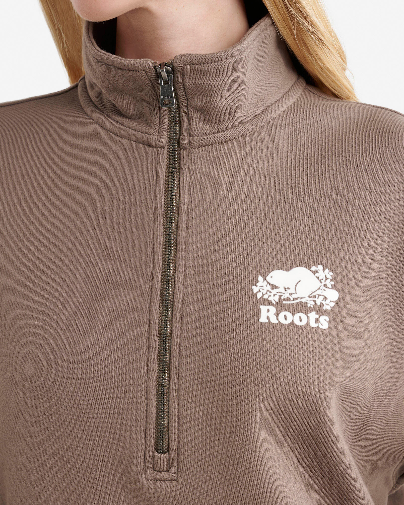 Chandail à col glissière décontracté Cooper en coton bio