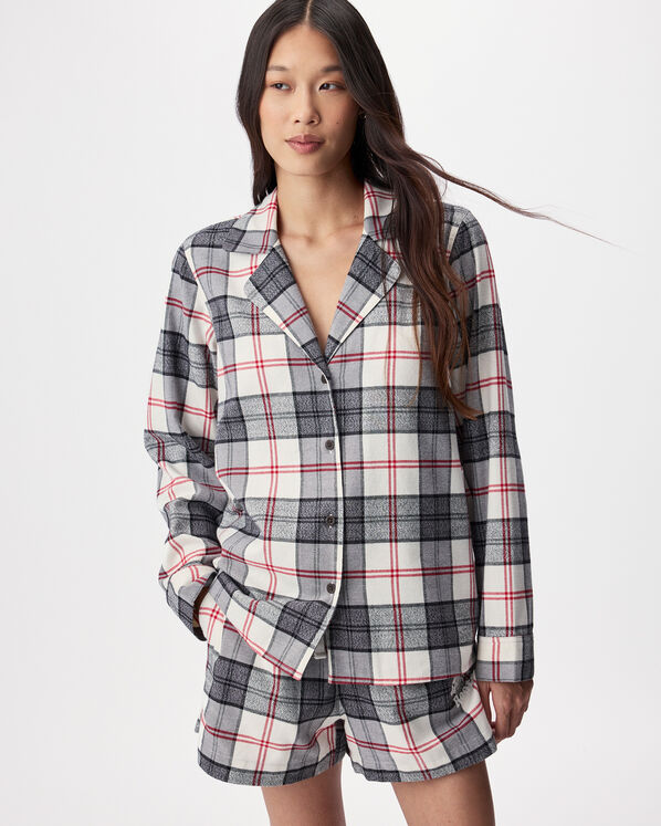 Womens Plaid Pajama Shirt