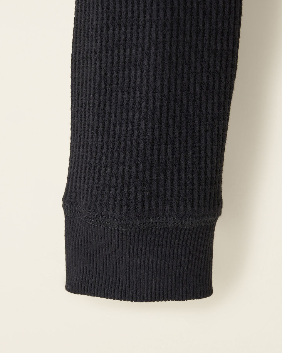 Waffle Full Zip Hoodie Long Sleeve Tops Roots