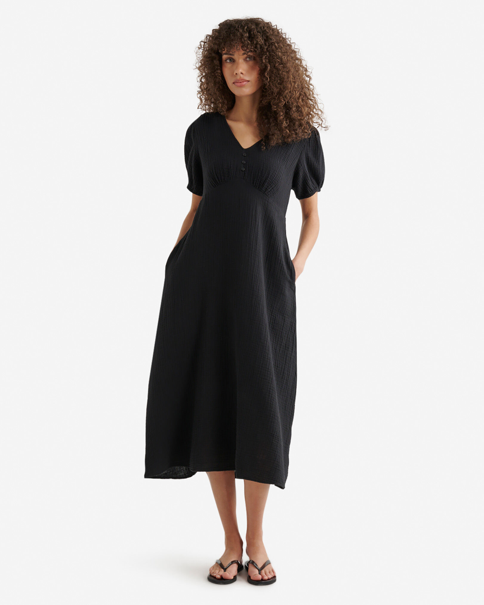 Isla Cotton Gauze Tea Dress | Roots