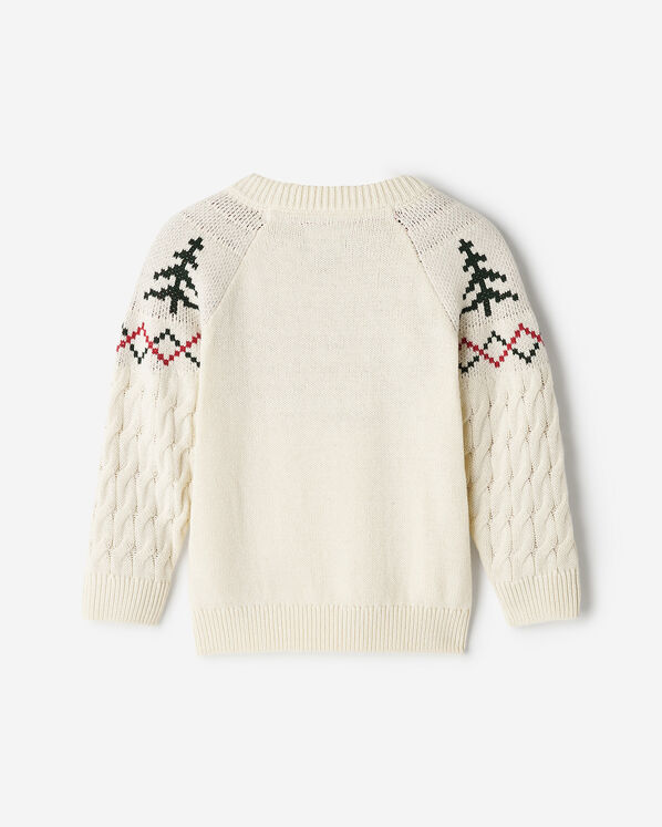 Toddler Holiday Cable Sweater Crew