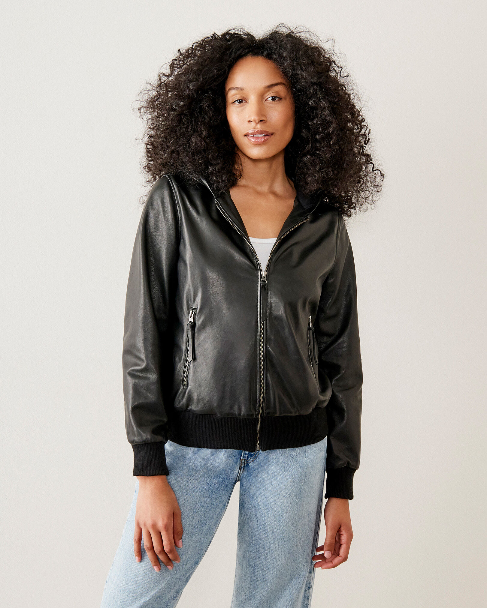 Alex Leather Hoodie Vegetal Leather Jackets Roots