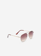 Womens Metal Aviator Sunglasses