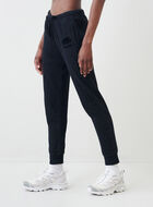 Pantalon original ajusté à cheville côtelée en molleton de coton bio